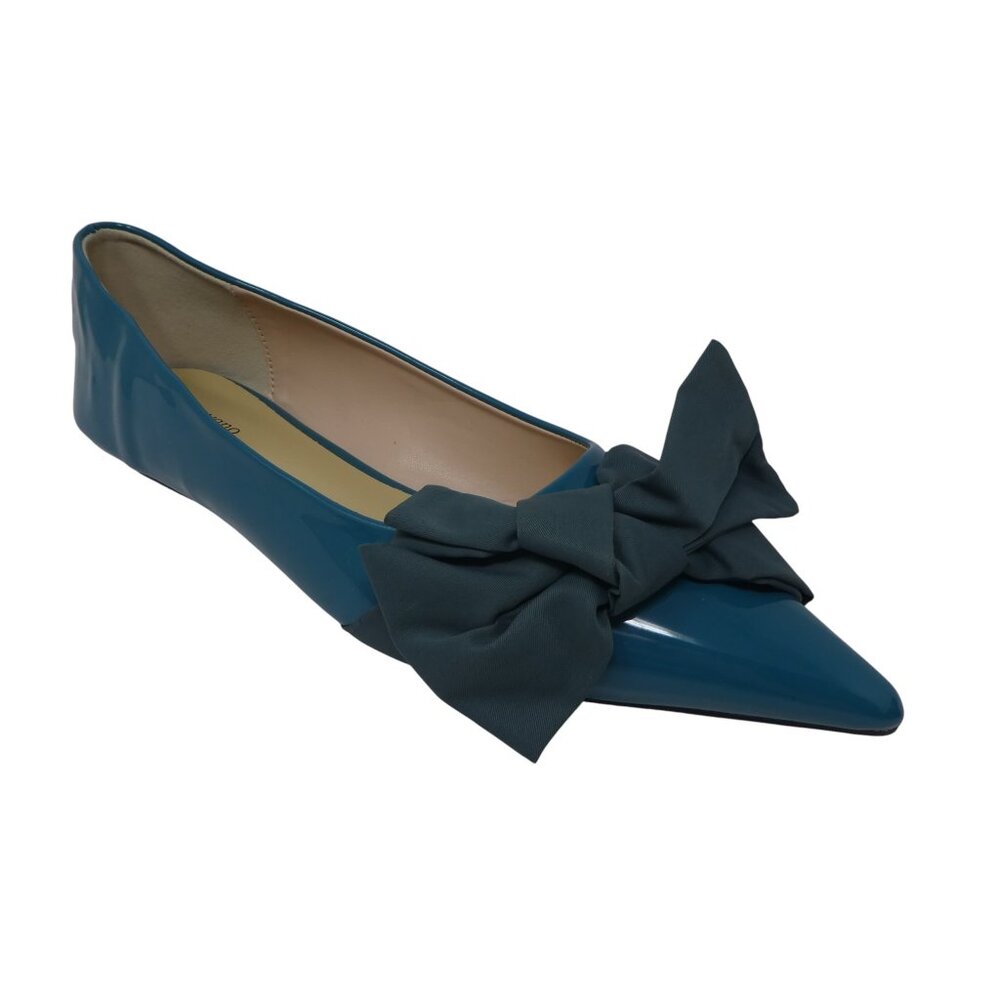Chic Teal Bow Loafers